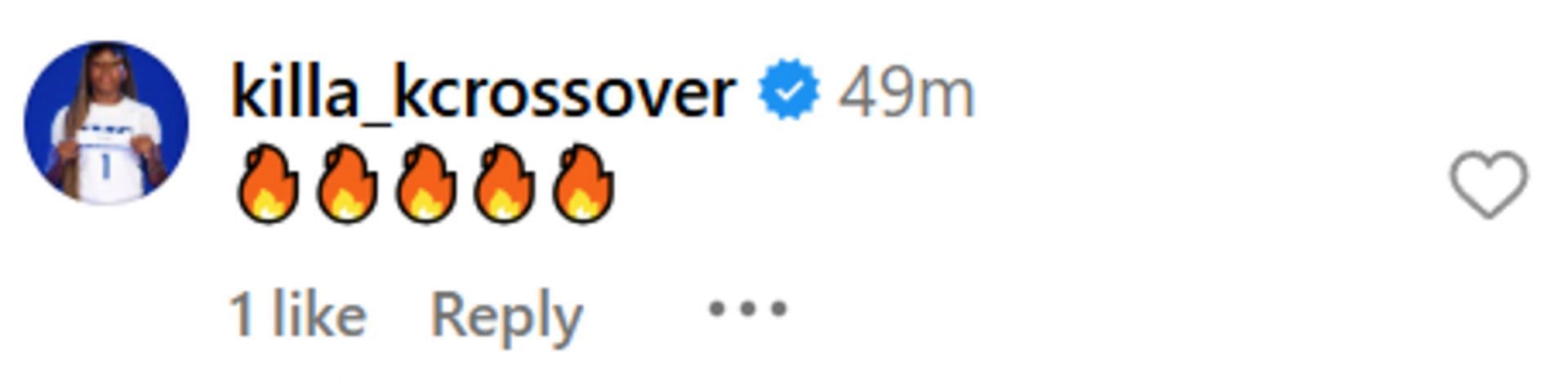 5-star Kelis Fisher reacts to Azzi Fudd making an appearance at the Chris Brickley Invitational (Source: IG/ sportscenternextwbb)